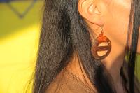 Boucles d'oreilles marron en coco 