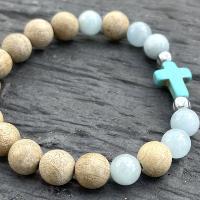 Bracelet pour Homme avec Croix Turquoise