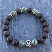 Bracelet en Perles d'Agate Noire Mate