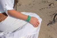 Bracelet wrap perles turquoises 5 tours